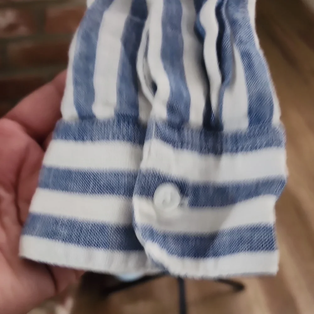 Rails Blue and White Striped Charli Boho Casual Shirt - Picture 6 of 13